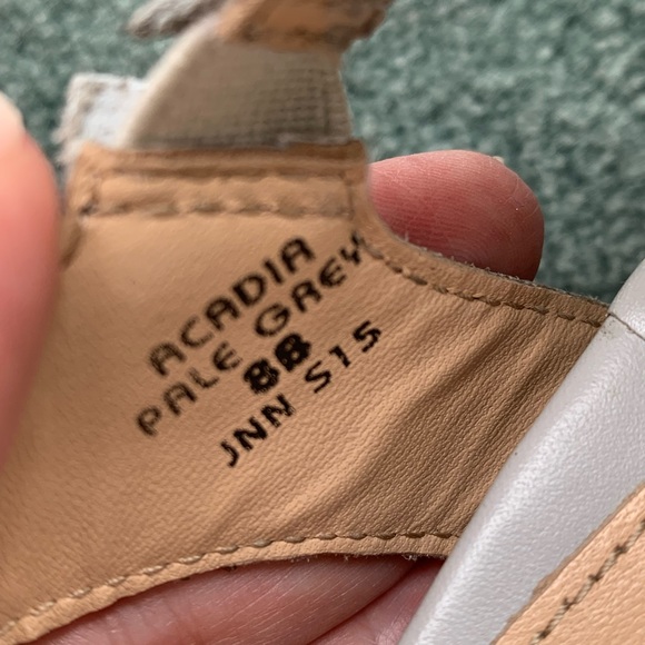 Arcadia Pale Gray Block Heel Shoes Size 8 Medium In Good Condition - Picture 7 of 8